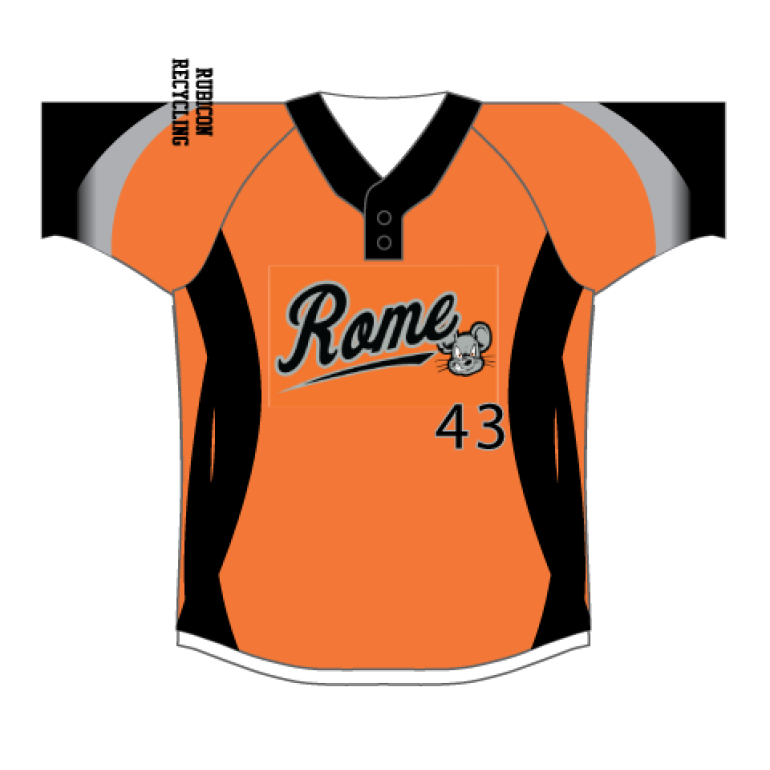 Rams Jersey, Sublimated Two-button Baseball Jersey