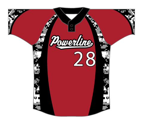 SUBLIMATED 2 BUTTON BASEBALL JERSEY