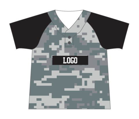 SUBLIMATED 2 BUTTON BASEBALL JERSEY