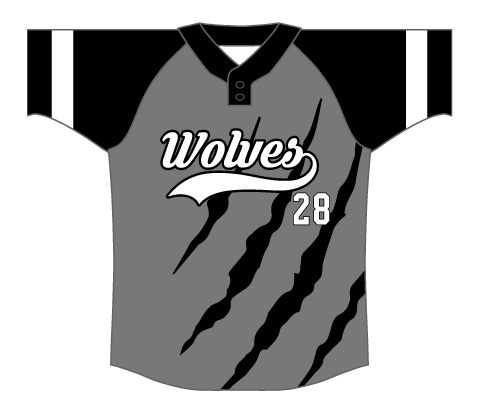 SUBLIMATED 2 BUTTON BASEBALL JERSEY