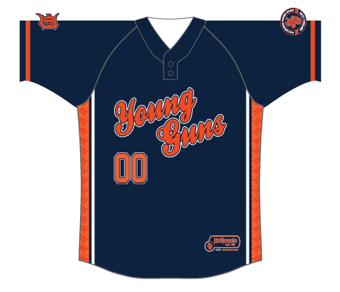 SUBLIMATED 2 BUTTON BASEBALL JERSEY