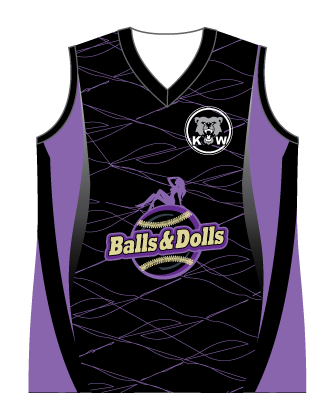 SUBLIMATED LADIES V-NECK BASEBALL JERSEY