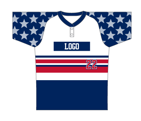 SUBLIMATED 2 BUTTON RIBBED BASEBALL JERSEY