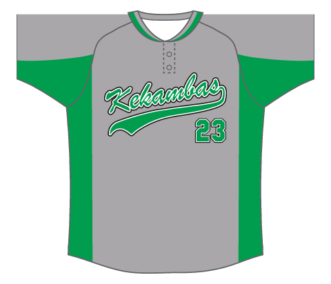 SUBLIMATED 2 BUTTON RIBBED BASEBALL JERSEY